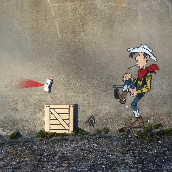 Un artista hace que las calles sean menos aburridas creando grafitis que interactúan con el entorno (30 nuevas fotos)