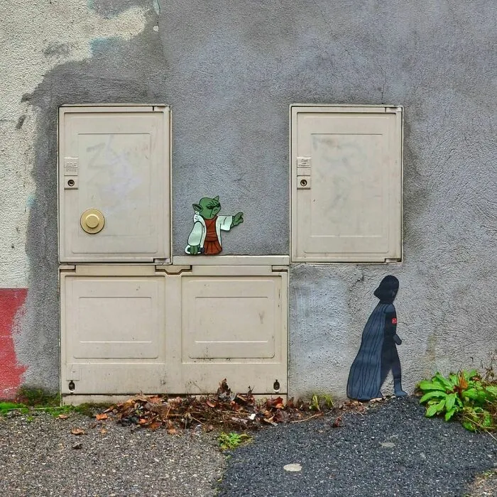 35 Humorous Street Art Pieces Incorporated Into The Streets Of Paris By OakOak (New Pics)