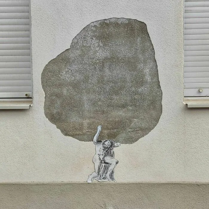35 Divertidas obras de arte urbano incorporadas a las calles de París, por OakOak