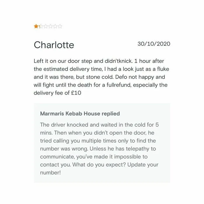 30 Times Restaurants Left Hilarious Replies Under Bad Reviews, Shared By This Instagram Page