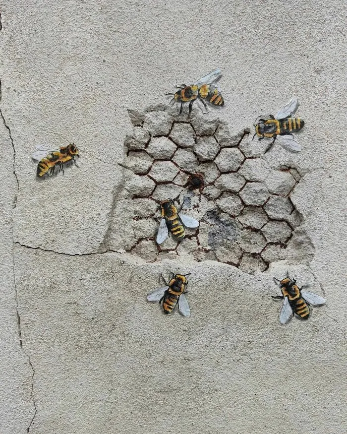 35 Divertidas obras de arte urbano incorporadas a las calles de París, por OakOak