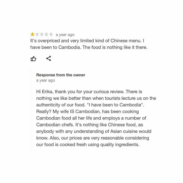 30 Times Restaurants Left Hilarious Replies Under Bad Reviews, Shared By This Instagram Page