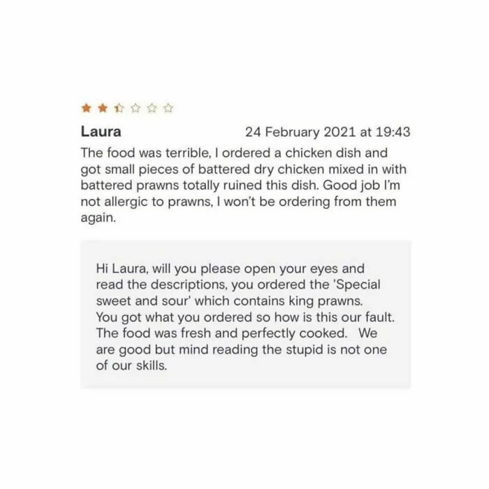 30 Times Restaurants Left Hilarious Replies Under Bad Reviews, Shared By This Instagram Page