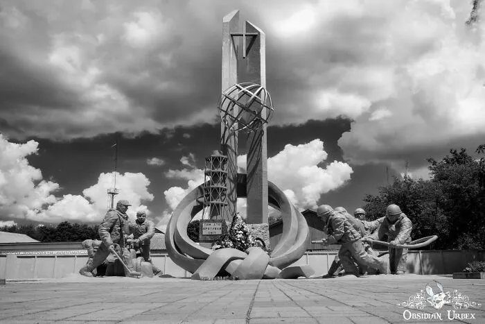 Memorial To The Firefighters, Who Lost Their Lives Fighting The Blaze At The Power Plant