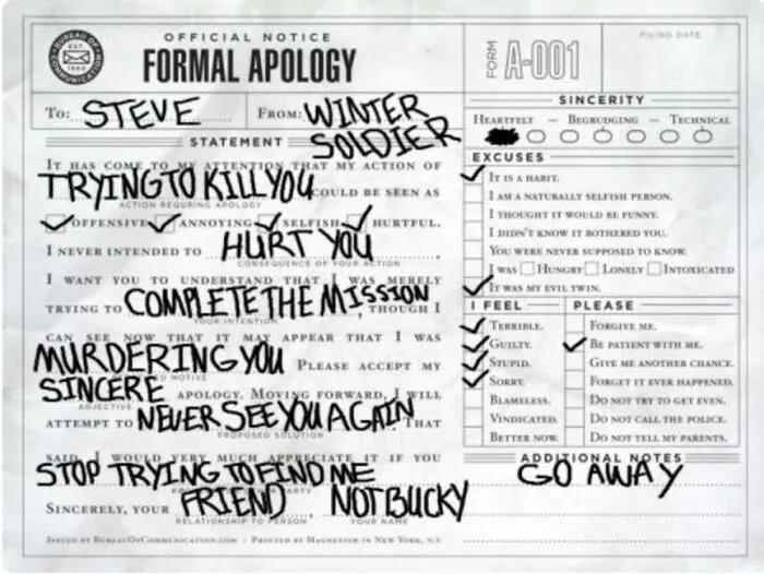 Not Bucky Is Very Sorry
