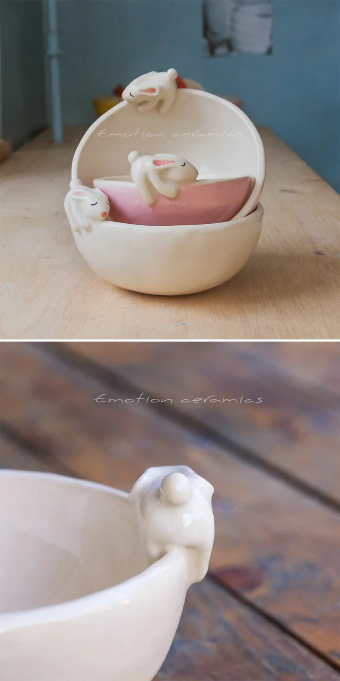 I Handmake Ceramics With Whimsical Animals On Them (44 Pics)