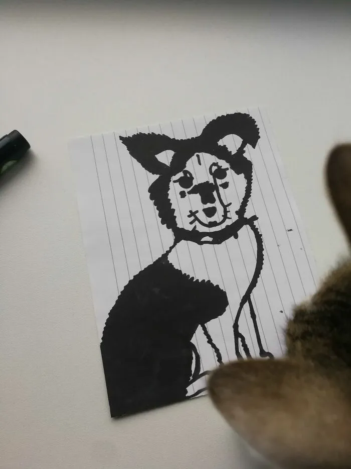 I Ran Out Of Paper In The Butt/Tail Area, But My Cat Approves, Says It Tastes Okay