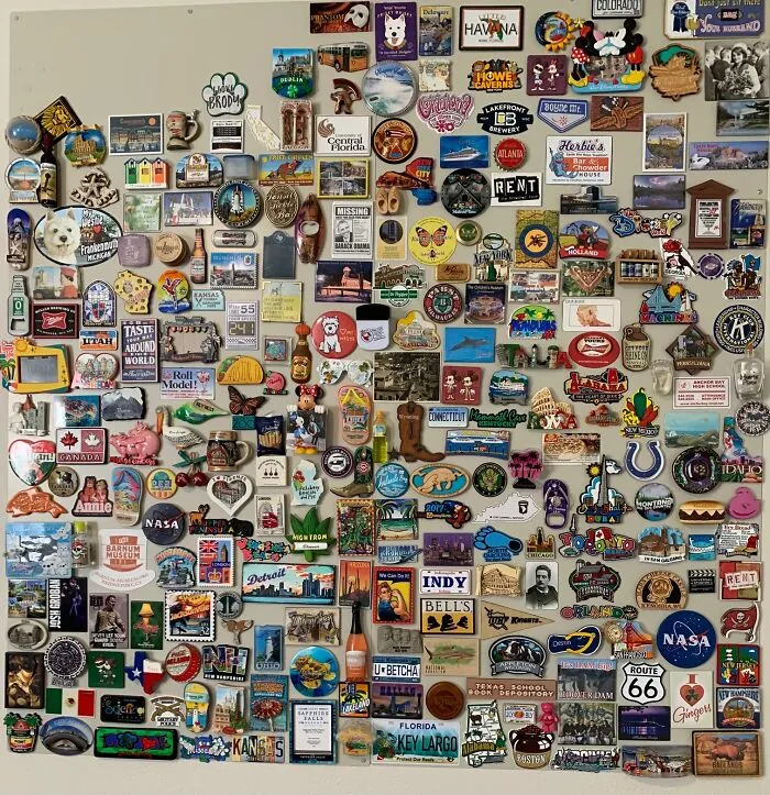 My Collection Of Magnets From My Travels.  I Grab One At Any New Place I Visit