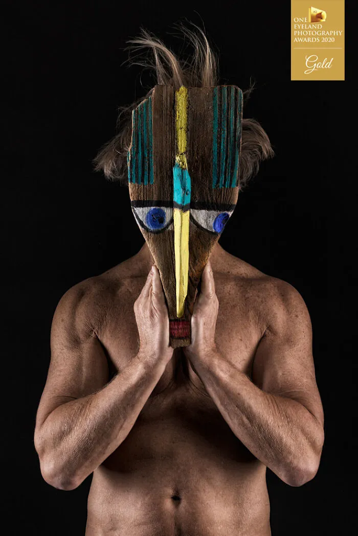 Mask By Martin Eschmann. Gold In Fine Art, People