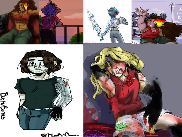My Old Background, All Of These Drawings Are From A Friends Of Mine (Floofachan)