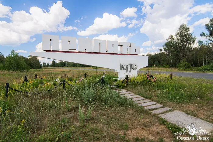 Sign Outside Pripyat, The Largest Town In The Exclusion Zone