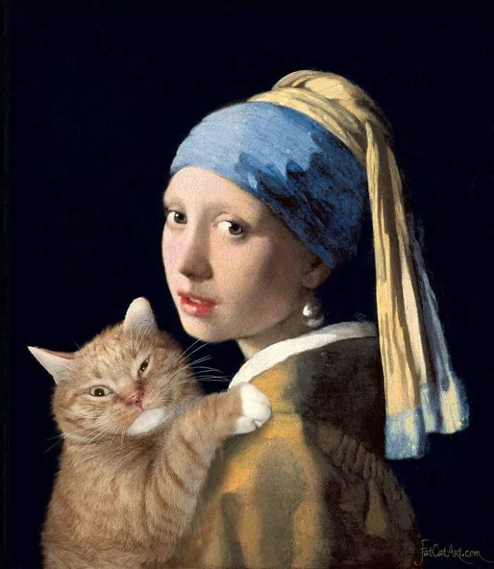 Esta dueña mete a su gato naranja en cuadros famosos, y queda graciosísimo (15 imágenes)
