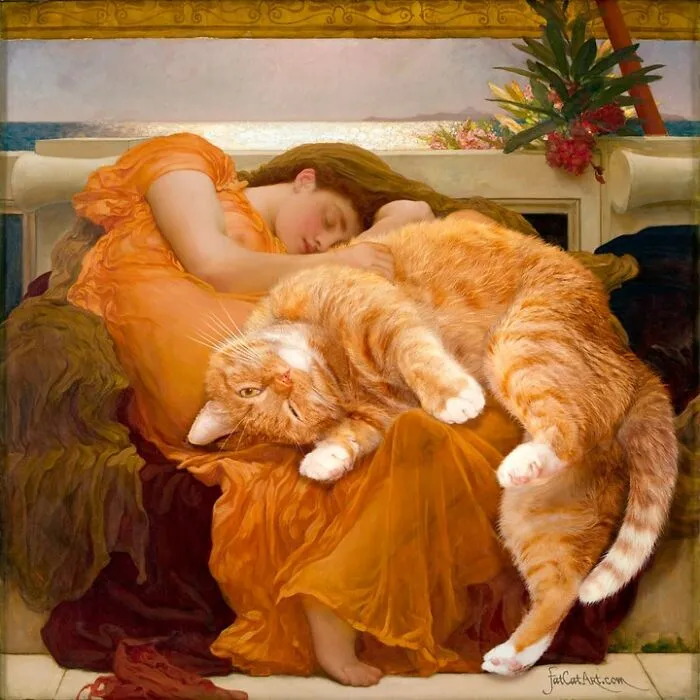 Esta dueña mete a su gato naranja en cuadros famosos, y queda graciosísimo (15 imágenes)