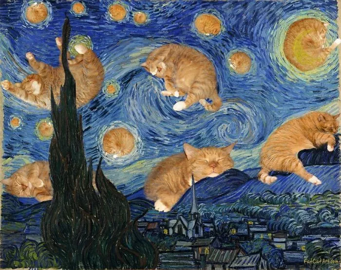 Esta dueña mete a su gato naranja en cuadros famosos, y queda graciosísimo (15 imágenes)