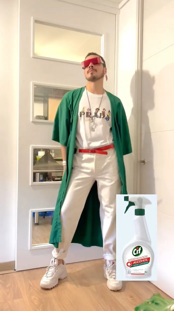 This Designer Goes Viral For Creating Outfits Based On Foods, Drinks, And Cleaning Products (16 Pics)