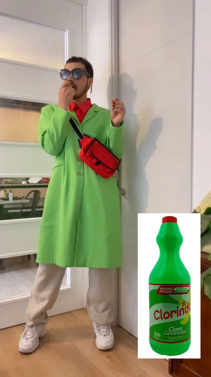 This Designer Goes Viral For Creating Outfits Based On Foods, Drinks, And Cleaning Products (16 Pics)