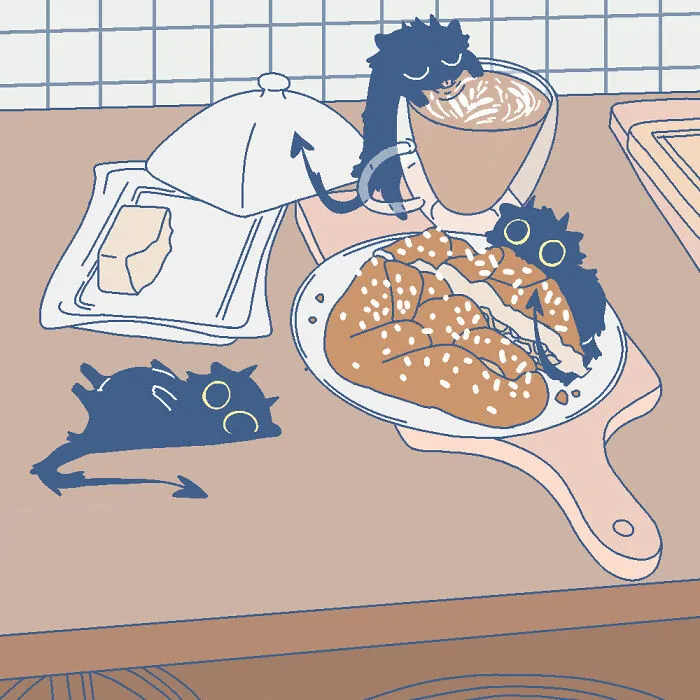 I Made A Set Of Calming Illustrations With A Cute Addition
