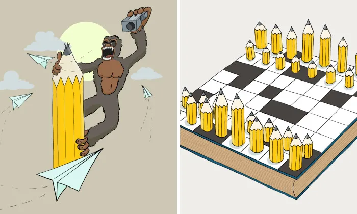I'm Cem Çevikayak, And Here Are My Cartoons Of A Yellow Pencil And Pop Culture