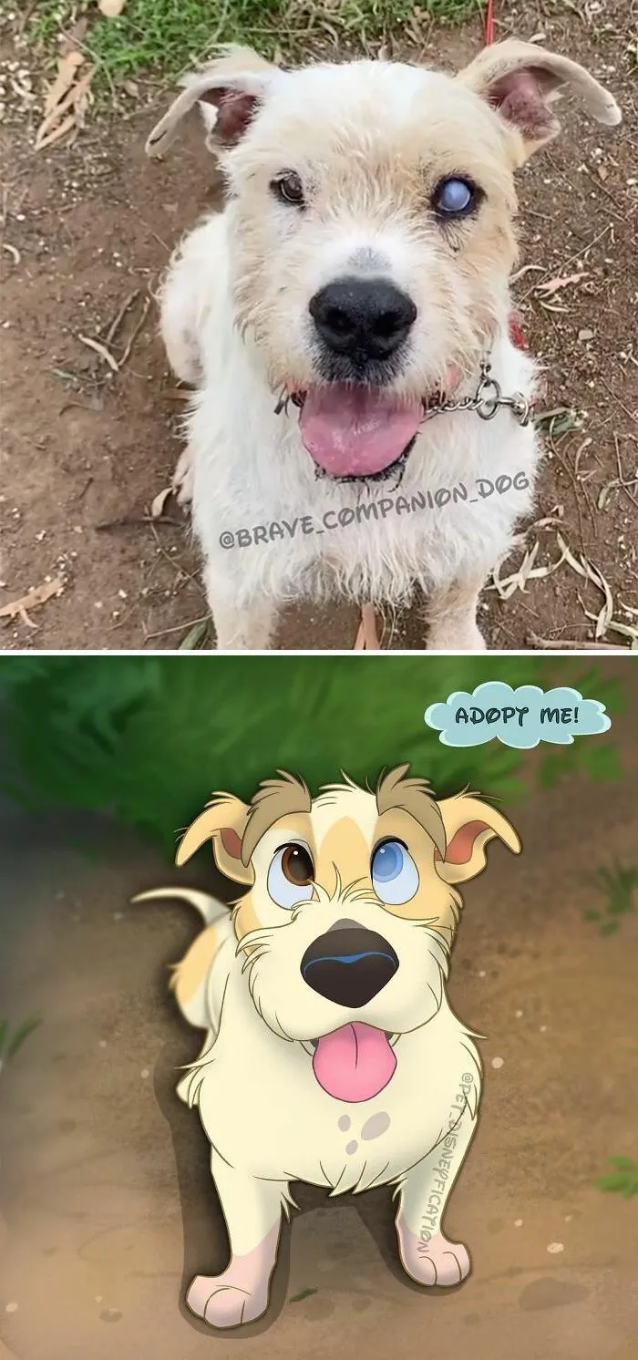 La gente envía fotos de sus mascotas a esta artista y ella las disneyfica (30 imágenes nuevas)