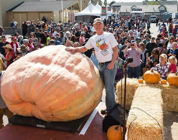 Ganador del concurso de cultivo de calabazas
