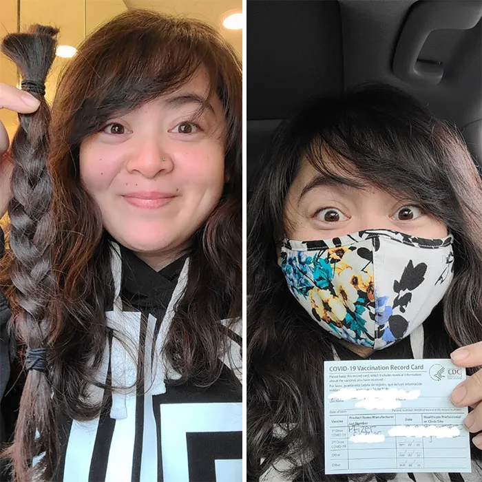 Mi último “púdrete” al 2020. Hoy, doné el cabello que dejé crecer durante la cuarentena y obtuve mi vacuna contra la Covid