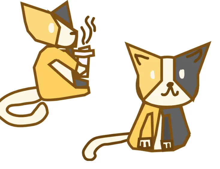 Draw Your Cat, And Then Draw Your Cat Drinking A Coffee Lol
