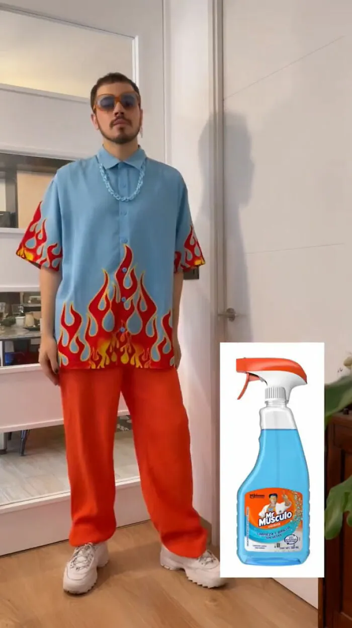 This Designer Goes Viral For Creating Outfits Based On Foods, Drinks, And Cleaning Products (16 Pics)