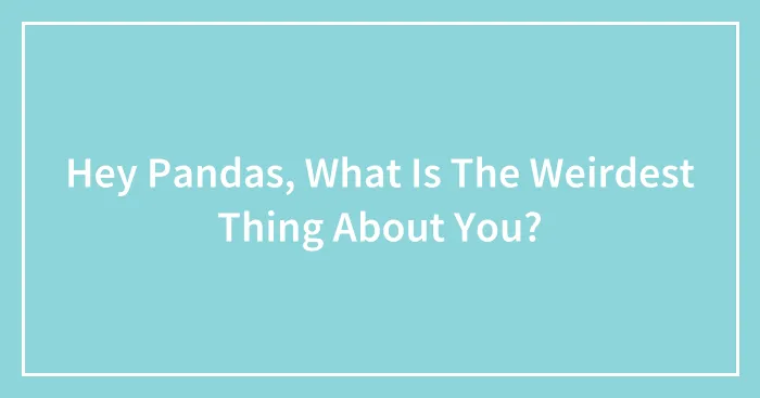 Hey Pandas, What Is The Weirdest Thing About You?