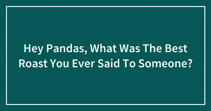 Hey Pandas, What Was The Best Roast You Ever Said To Someone? (Closed)