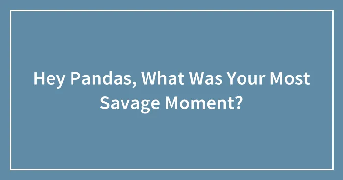 Hey Pandas, What Was Your Most Savage Moment?