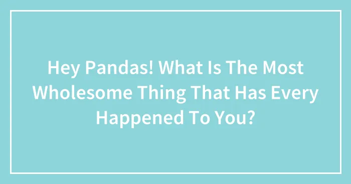 Hey Pandas! What Is The Most Wholesome Thing That Has Every Happened To You?