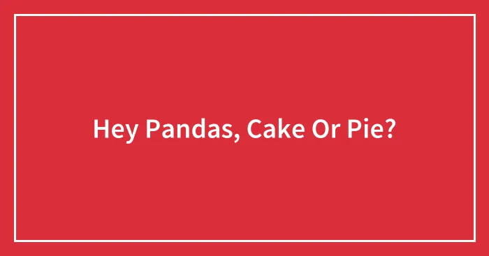 Hey Pandas, Cake Or Pie?