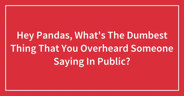 Hey Pandas, What's The Dumbest Thing That You Overheard Someone Saying In Public? (Closed)
