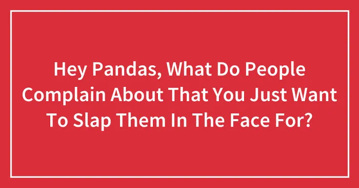 Hey Pandas, What Do People Complain About That You Just Want To Slap Them In The Face For? (Closed)