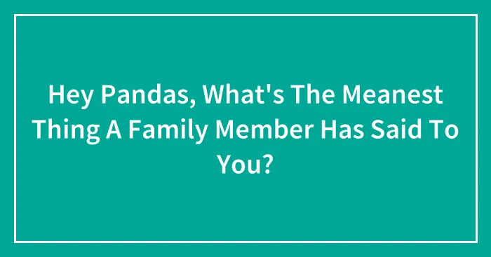 Hey Pandas, What's The Meanest Thing A Family Member Has Said To You? (Closed)