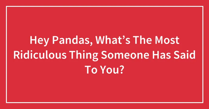 Hey Pandas, What’s The Most Ridiculous Thing Someone Has Said To You?