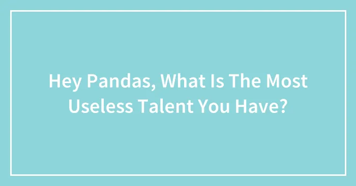 Hey Pandas, What Is The Most Useless Talent You Have?