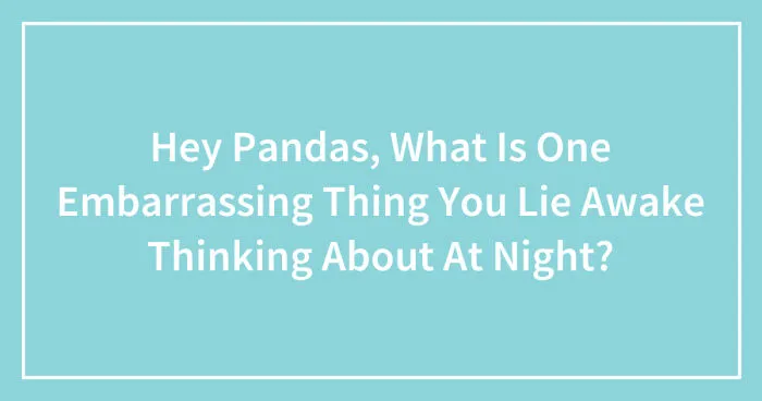 Hey Pandas, What Is One Embarrassing Thing You Lie Awake Thinking About At Night? (Closed)