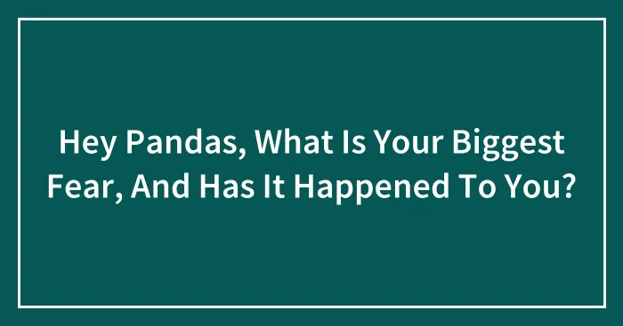 Hey Pandas, What Is Your Biggest Fear, And Has It Happened To You? (Closed)