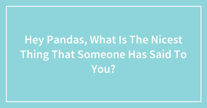 Hey Pandas, What Is The Nicest Thing That Someone Has Said To You? (Closed)