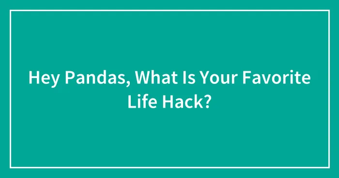 Hey Pandas, What Is Your Favorite Life Hack? (Closed)