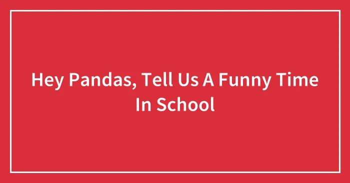 Hey Pandas, Tell Us A Funny Time In School