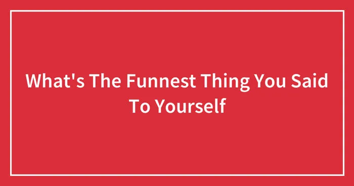 What's The Funnest Thing You Said To Yourself