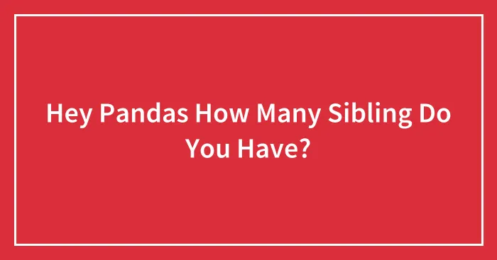 Hey Pandas How Many Sibling Do You Have?