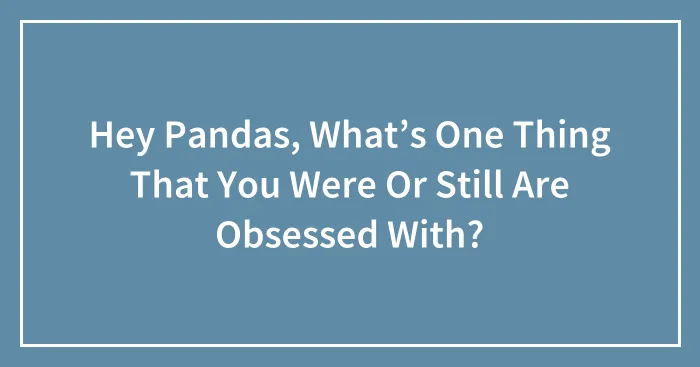 Hey Pandas, What’s One Thing That You Were Or Still Are Obsessed With? (Closed)
