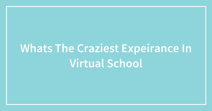 Whats The Craziest Expeirance In Virtual School