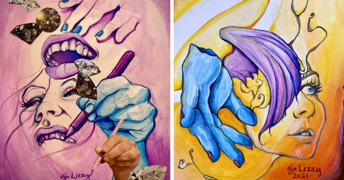 I Hear Or Feel Colors In Music, So I Made 7 Paintings, Each While Listening To One Song On Repeat