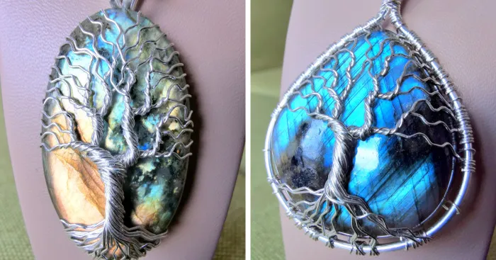 Some Close Up Shots Of The Labradorite Pendants I Made