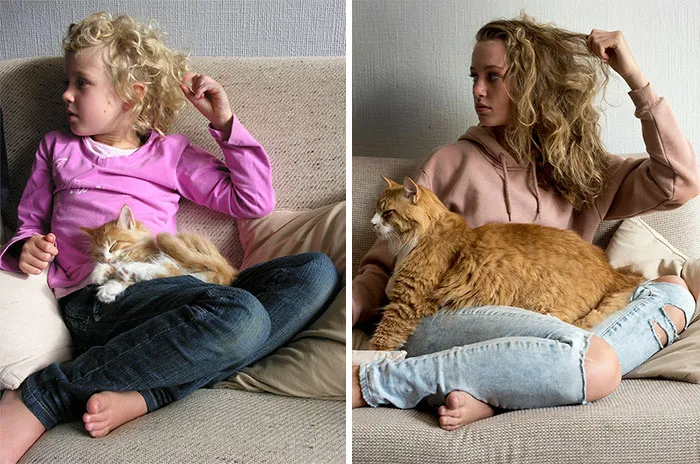 Mia & Pumpkin. Growing Up Together...