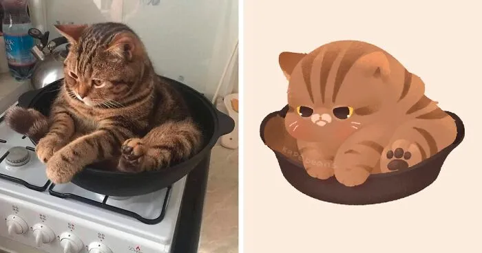 'Bib' Turns Funny Animal Pics Into Adorable Drawings And Here're 30 Of Their Cutest Works